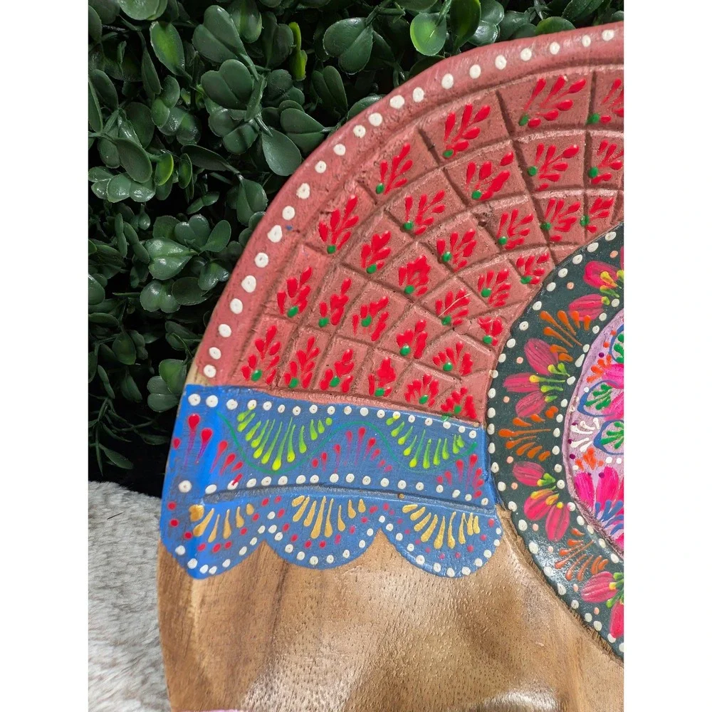 Shop With A Mission Thailand Hand Painted Wooden Elephant Trinket Dish Bowl